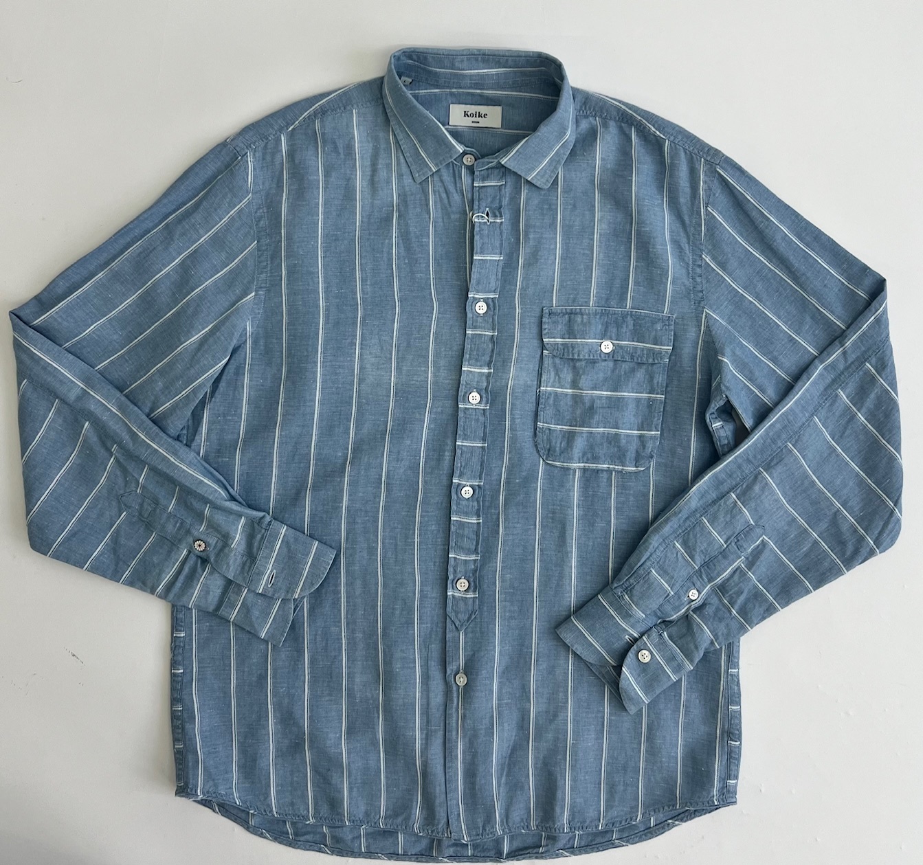 Casual Striped Linen Blend Shirt 9494E - Image 4