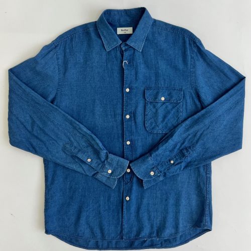 Casual Cotton-Linen Indigo Shirt 9494