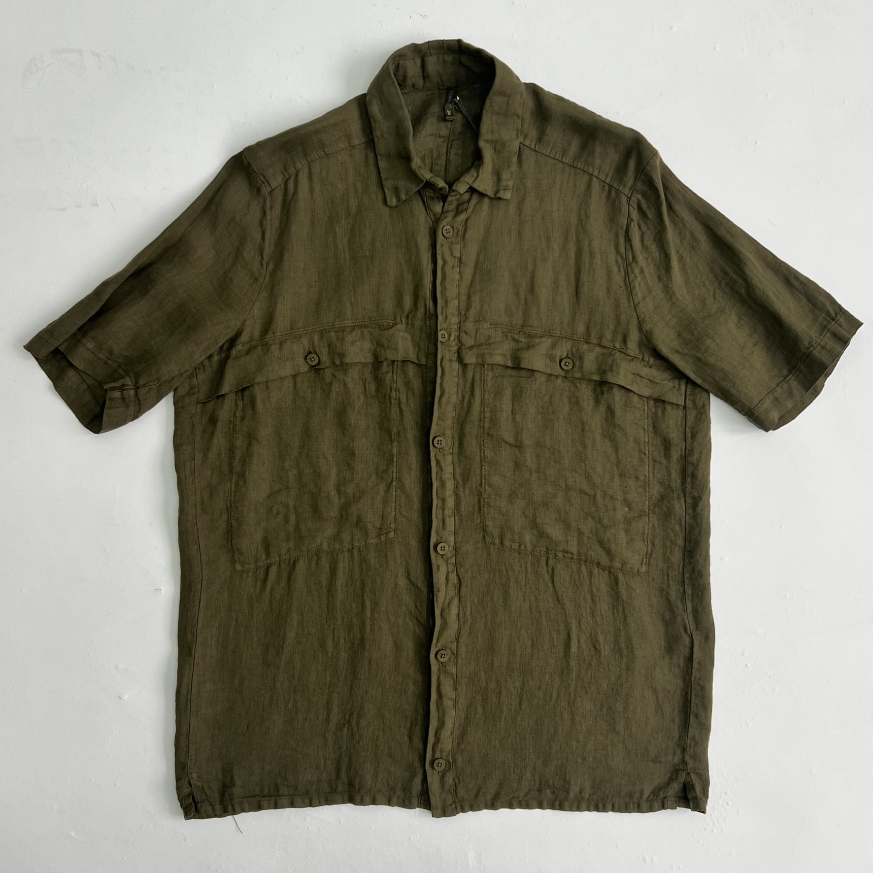 Short Sleeve Linen Shirt V311